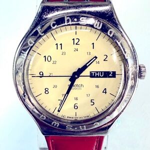 Vintage Swatch Irony “Pergamena” Cream Dial Swiss Watch Unisex